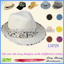 Best Quality Factory Stock White Ceinture Decorative 100% Papier Chapeaux en paille chaude pour décorer des chapeaux de paille pour décorer, LSP29